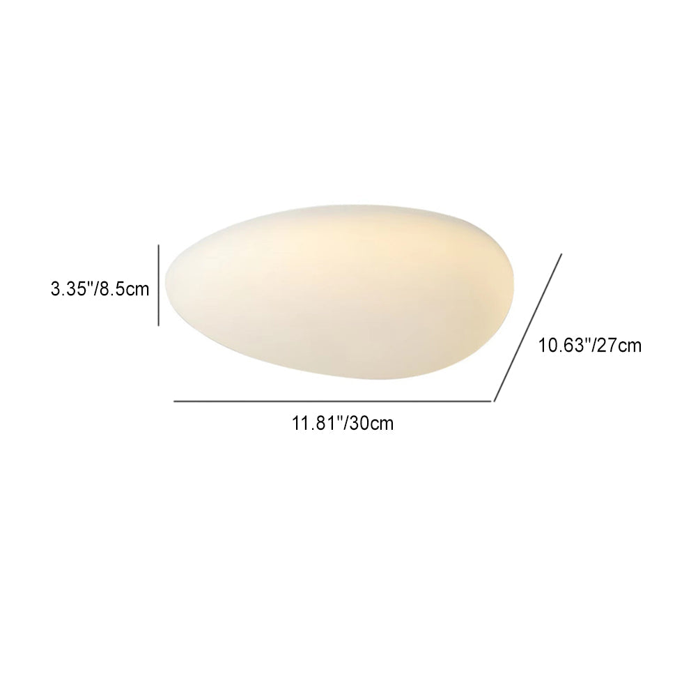 Nordic Minimalist Cobblestone LED Flush Mount Ceiling Light with Lampshade