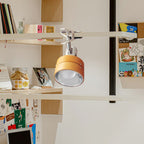 Classic Japanese Round Clip Table Lamp with Wood, Iron, and Acrylic - 1-Light Design for Bedroom