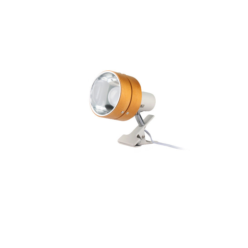 Classic Japanese Round Clip Table Lamp with Wood, Iron, and Acrylic - 1-Light Design for Bedroom