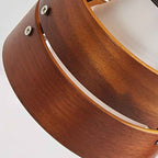 Classic Japanese Round Clip Table Lamp with Wood, Iron, and Acrylic - 1-Light Design for Bedroom