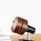 Classic Japanese Round Clip Table Lamp with Wood, Iron, and Acrylic - 1-Light Design for Bedroom