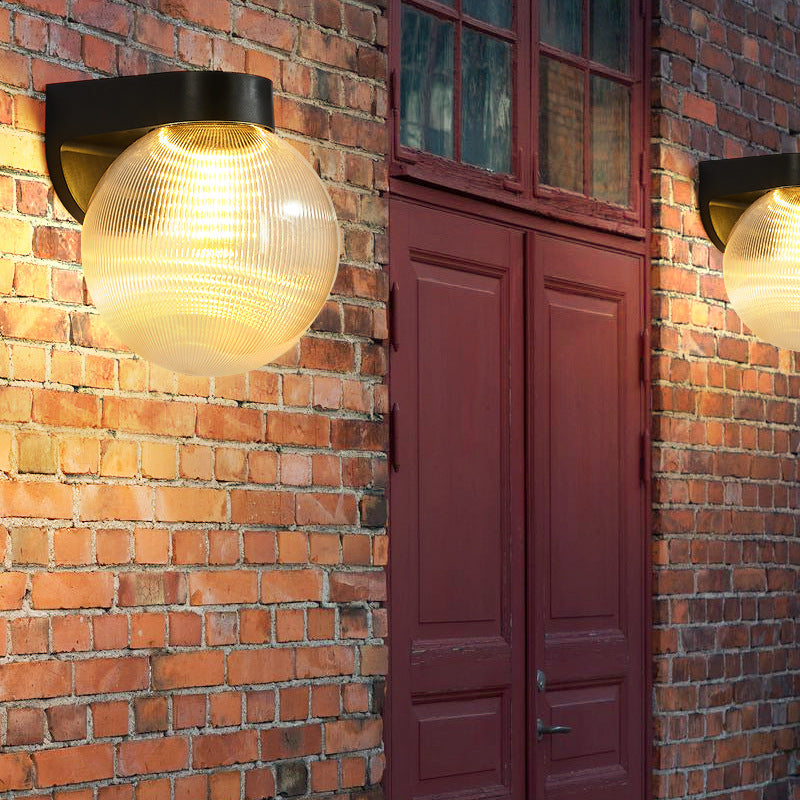 Contemporary Waterproof Orb Wall Sconce Lamp - 1-Light Polycarbonate Acrylic Design for Outdoor Patios