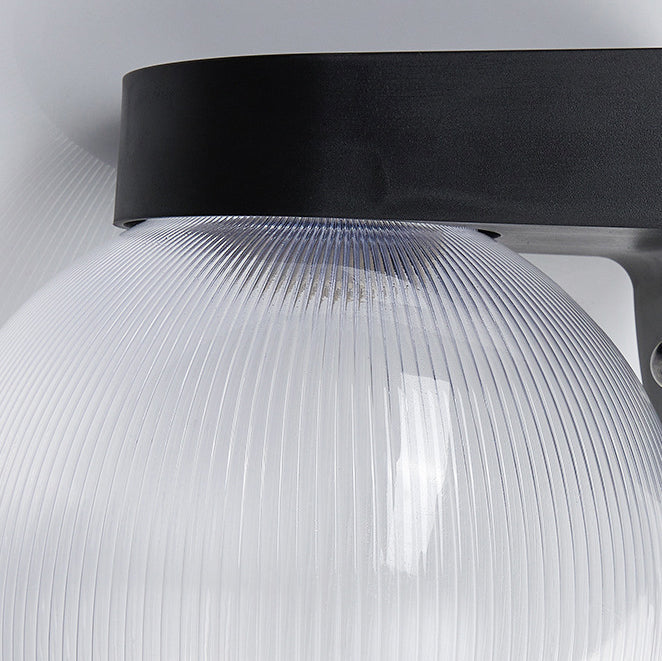 Contemporary Waterproof Orb Wall Sconce Lamp - 1-Light Polycarbonate Acrylic Design for Outdoor Patios