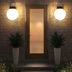 Contemporary Waterproof Orb Wall Sconce Lamp - 1-Light Polycarbonate Acrylic Design for Outdoor Patios