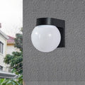 Contemporary Waterproof Orb Wall Sconce Lamp - 1-Light Polycarbonate Acrylic Design for Outdoor Patios