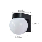 Contemporary Waterproof Orb Wall Sconce Lamp - 1-Light Polycarbonate Acrylic Design for Outdoor Patios