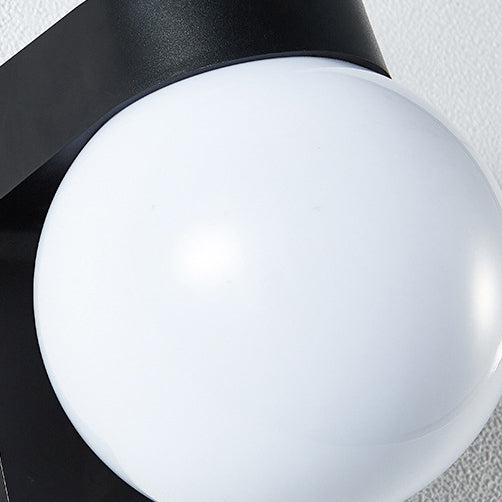 Contemporary Waterproof Orb Wall Sconce Lamp - 1-Light Polycarbonate Acrylic Design for Outdoor Patios