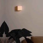 Classic Japanese Square Fabric Shade LED Wall Sconce for Living Room