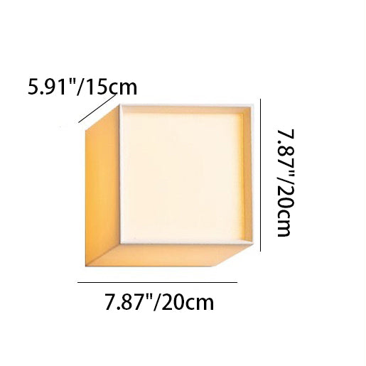 Classic Japanese Square Fabric Shade LED Wall Sconce for Living Room