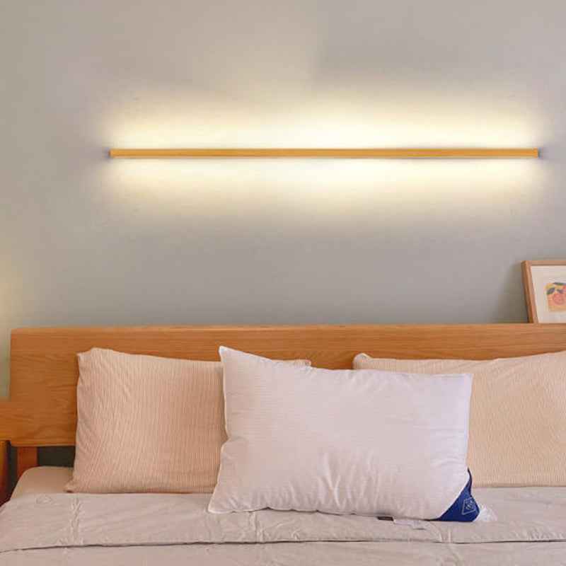 Minimalist Japanese Solid Wood LED Wall Sconce