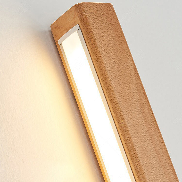 Minimalist Japanese Solid Wood LED Wall Sconce