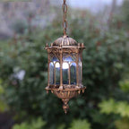 Vintage-Style Waterproof Hexagonal Column Pendant Light - 1-Light Aluminum Acrylic Fixture for Outdoor Patios