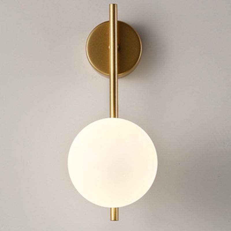 Modern Nordic Globe Iron and Glass 1-Light Wall Sconce for Living Room
