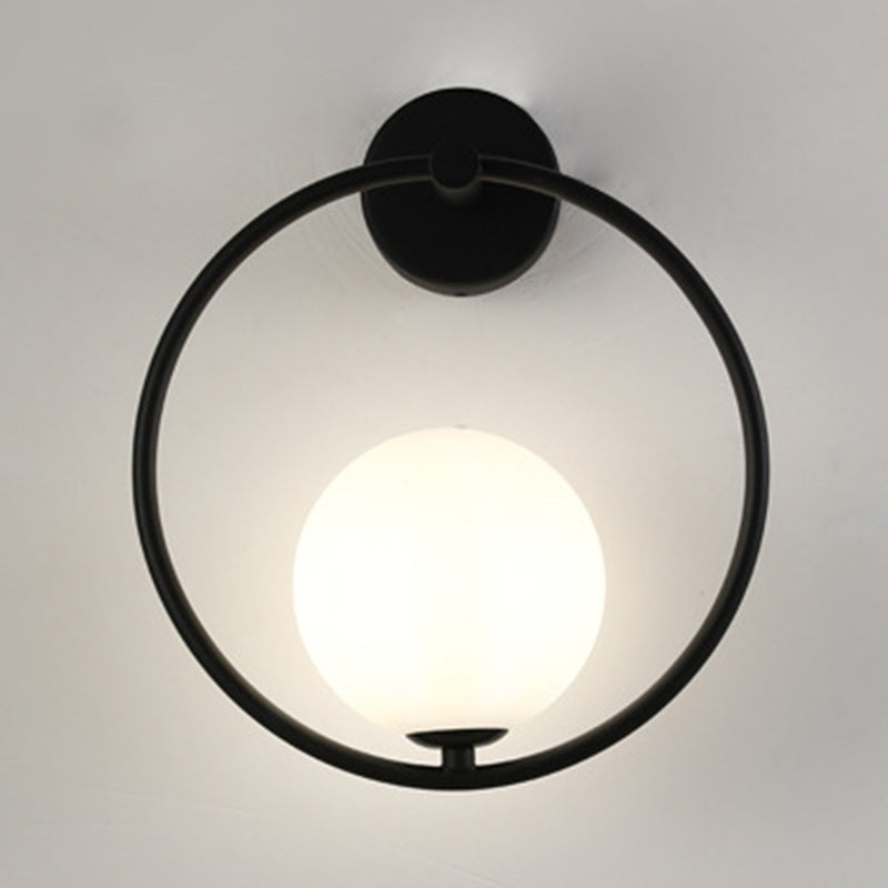 Modern Nordic Globe Iron and Glass 1-Light Wall Sconce for Living Room