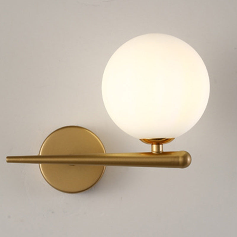 Modern Nordic Globe Iron and Glass 1-Light Wall Sconce for Living Room