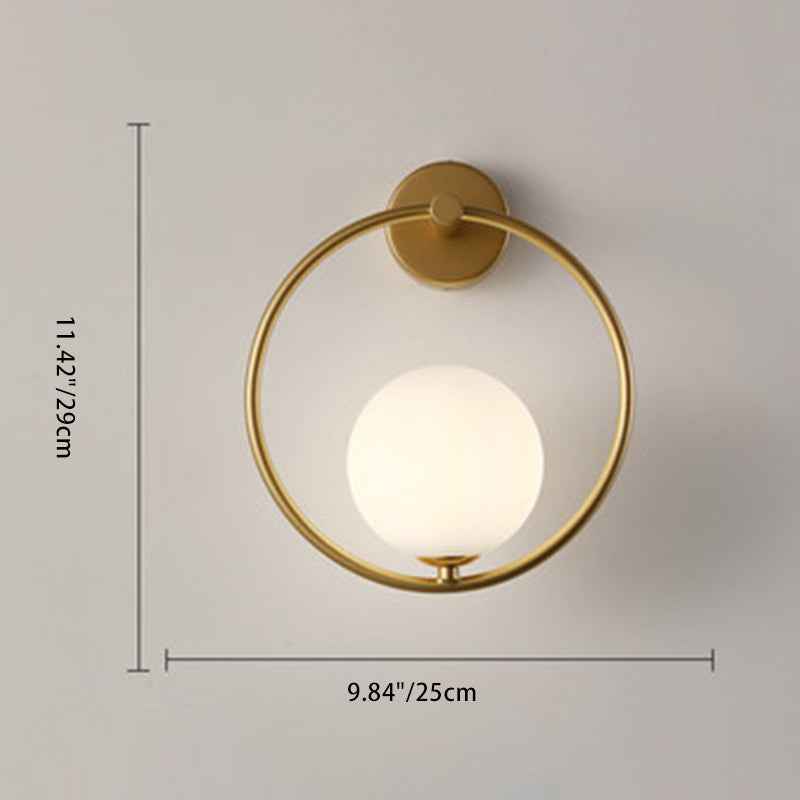Modern Nordic Globe Iron and Glass 1-Light Wall Sconce for Living Room