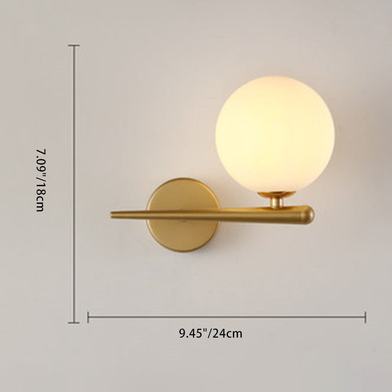 Modern Nordic Globe Iron and Glass 1-Light Wall Sconce for Living Room