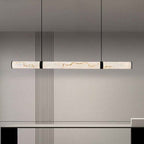 Contemporary Textured Iron Cylinder LED Pendant Light - Faux Dolomite Island Fixture for Dining Room