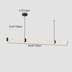 Contemporary Textured Iron Cylinder LED Pendant Light - Faux Dolomite Island Fixture for Dining Room