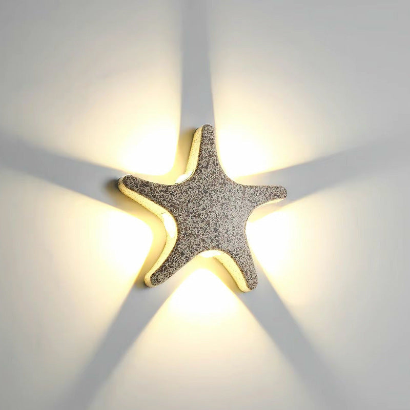 Modern Waterproof Starfish LED Outdoor Wall Sconce Lamp in Die-Cast Aluminum and Acrylic for Patios