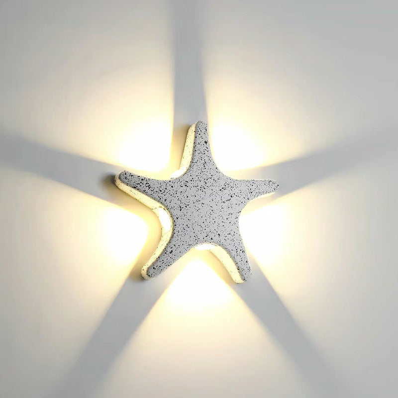 Modern Waterproof Starfish LED Outdoor Wall Sconce Lamp in Die-Cast Aluminum and Acrylic for Patios