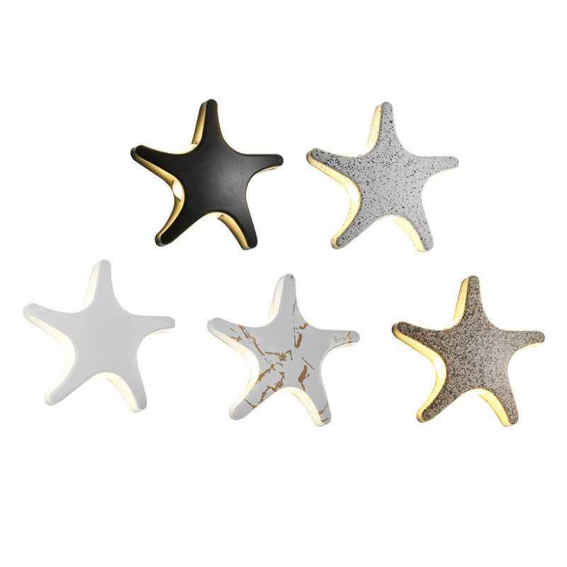 Modern Waterproof Starfish LED Outdoor Wall Sconce Lamp in Die-Cast Aluminum and Acrylic for Patios