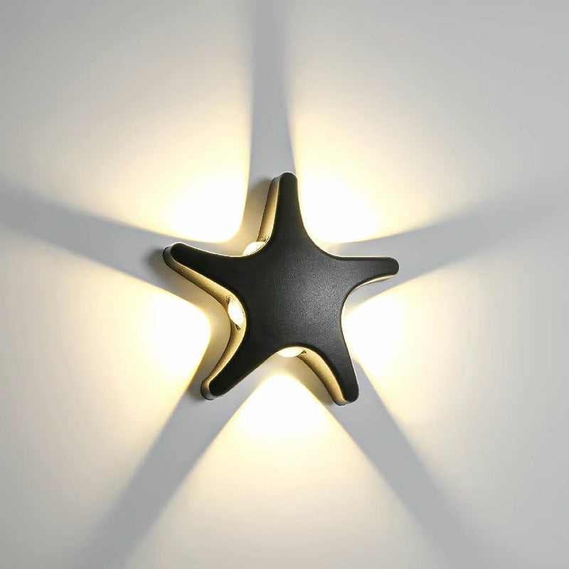 Modern Waterproof Starfish LED Outdoor Wall Sconce Lamp in Die-Cast Aluminum and Acrylic for Patios