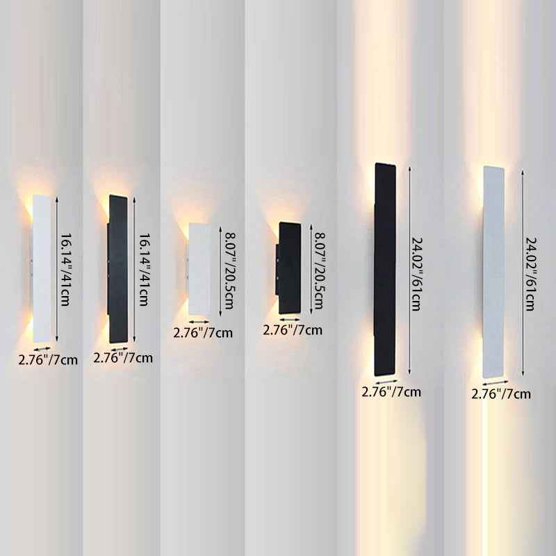 Contemporary Minimalist Waterproof LED Wall Sconce Lamp in Aluminum and Acrylic for Outdoor Patios