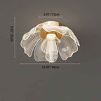 Contemporary Floral Petal Dome LED Flush Mount Ceiling Light in Iron and Acrylic for Bedroom