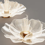 Contemporary Floral Petal Dome LED Flush Mount Ceiling Light in Iron and Acrylic for Bedroom