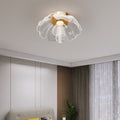 Contemporary Floral Petal Dome LED Flush Mount Ceiling Light in Iron and Acrylic for Bedroom
