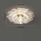 Contemporary Floral Petal Dome LED Flush Mount Ceiling Light in Iron and Acrylic for Bedroom