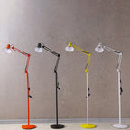 Modern Scandinavian Adjustable Swivel Round Iron Floor Lamp with 1 Light for Bedroom