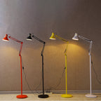 Modern Scandinavian Adjustable Swivel Round Iron Floor Lamp with 1 Light for Bedroom