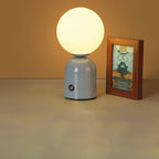 Modern Scandinavian Round Orb USB LED Table Lamp in Acrylic for Bedroom