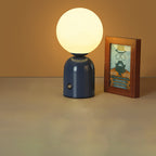 Modern Scandinavian Round Orb USB LED Table Lamp in Acrylic for Bedroom