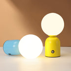 Modern Scandinavian Round Orb USB LED Table Lamp in Acrylic for Bedroom