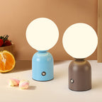 Modern Scandinavian Round Orb USB LED Table Lamp in Acrylic for Bedroom