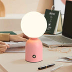 Modern Scandinavian Round Orb USB LED Table Lamp in Acrylic for Bedroom
