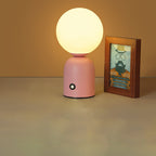 Modern Scandinavian Round Orb USB LED Table Lamp in Acrylic for Bedroom