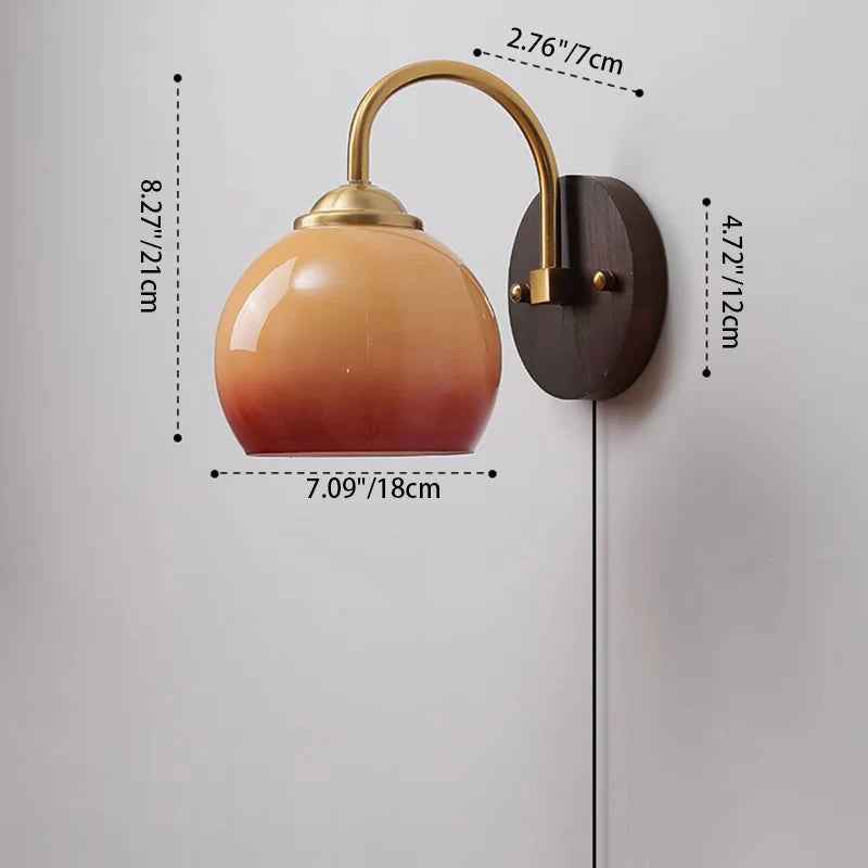 Contemporary Mid-Century Cream Oval Ash Wood and Glass 1-Light Wall Sconce for Bedroom