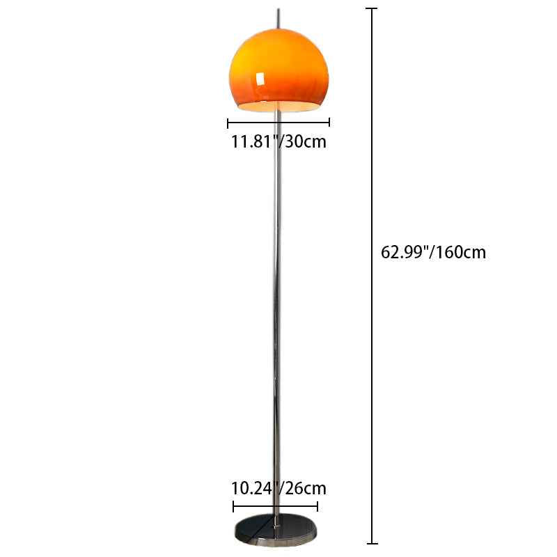 Contemporary Mid-Century Mushroom-Shaped Round Iron and Acrylic 2-Light Floor Lamp for Living Room