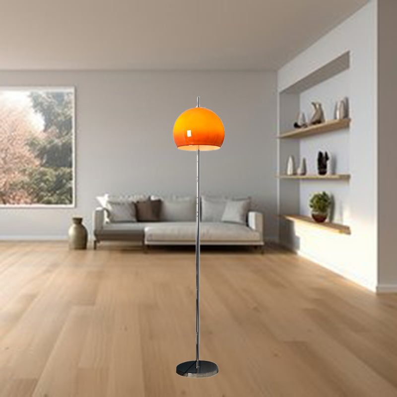 Contemporary Mid-Century Mushroom-Shaped Round Iron and Acrylic 2-Light Floor Lamp for Living Room