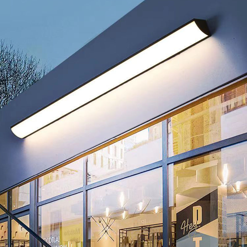 Contemporary Waterproof Rectangular Aluminum and Acrylic LED Outdoor Wall Light for Gardens