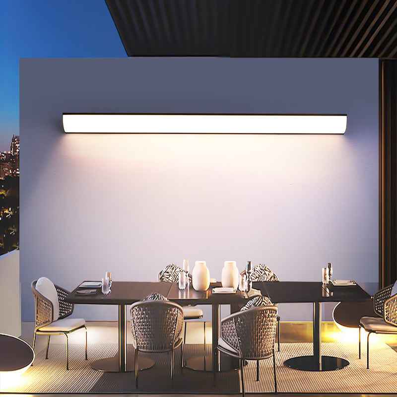 Contemporary Waterproof Rectangular Aluminum and Acrylic LED Outdoor Wall Light for Gardens
