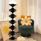 Modern Scandinavian Cream Round Floor Lamp with Iron and Acrylic - 1-Light Design for Bedroom