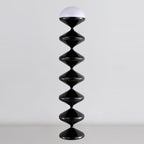 Modern Scandinavian Cream Round Floor Lamp with Iron and Acrylic - 1-Light Design for Bedroom