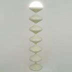 Modern Scandinavian Cream Round Floor Lamp with Iron and Acrylic - 1-Light Design for Bedroom