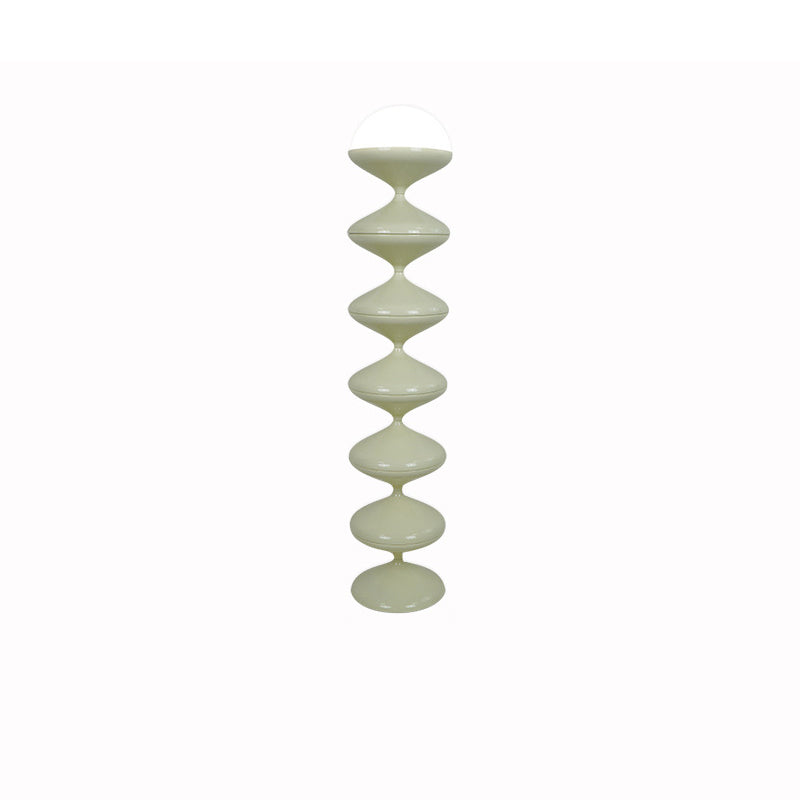 Modern Scandinavian Cream Round Floor Lamp with Iron and Acrylic - 1-Light Design for Bedroom
