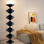 Modern Scandinavian Cream Round Floor Lamp with Iron and Acrylic - 1-Light Design for Bedroom